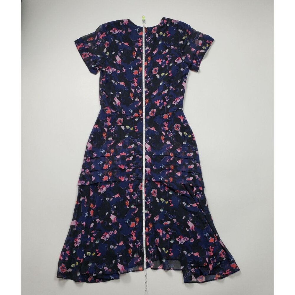 Jason Wu Collective x RTR Pre-Loved Navy Floral Ruched Fit & Flare Dress Pick Sz - Picture 10 of 16